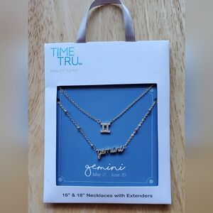 Time And Tru Set of 2 Gemini Necklaces New